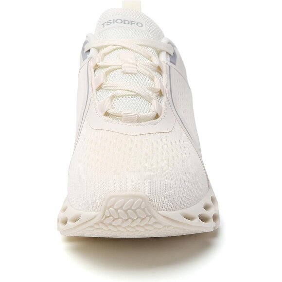 Women's Beige Walking Running Tennis Blade Type Non Slip Athletic Sneakers Shoes - Picture 5 of 6